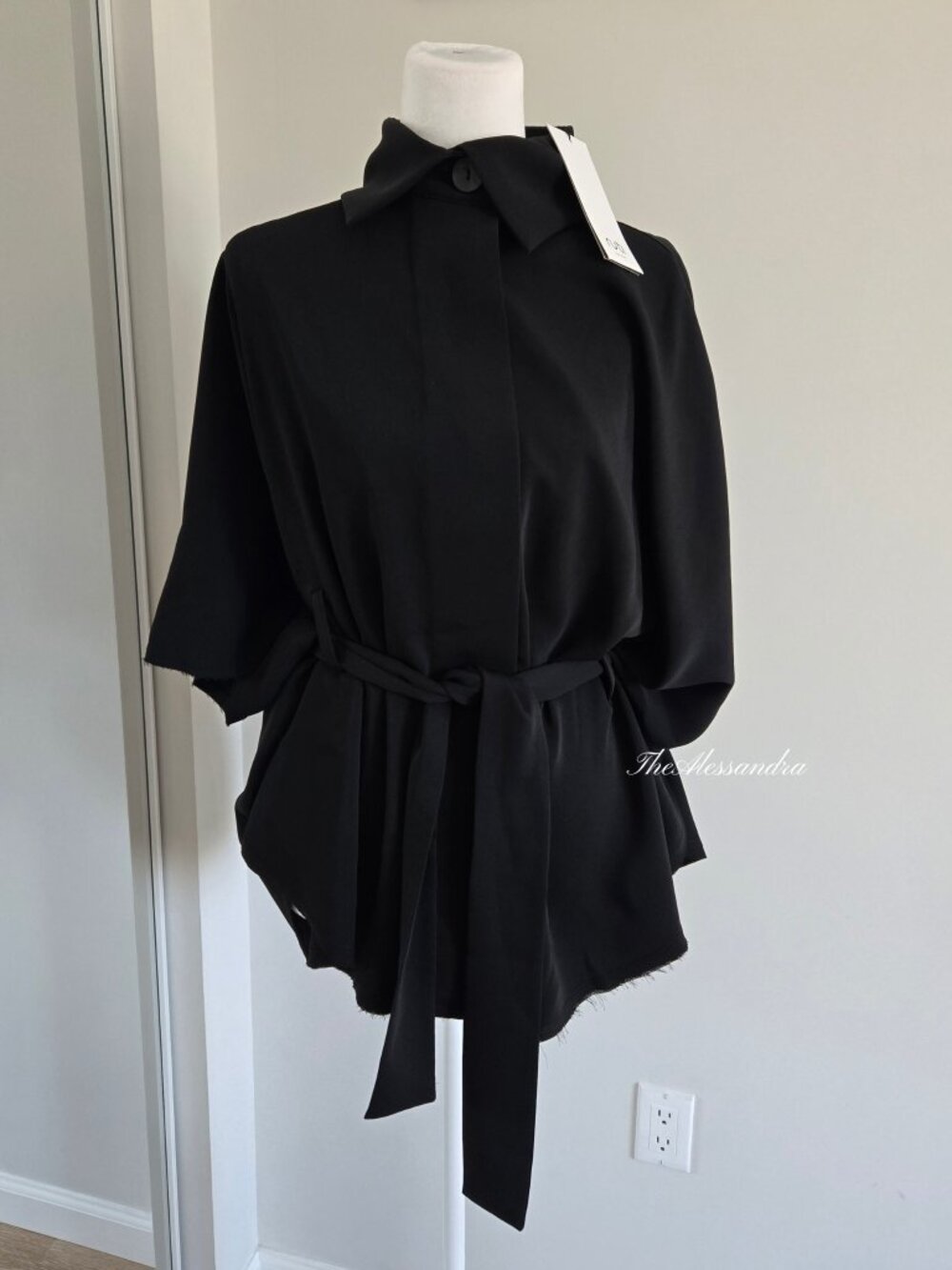 Ruti The Formal Surprising Blouse Black Tie Waist Top Small New With Tags $279